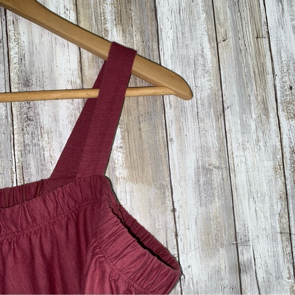Lane Bryant Red Open Shoulder Long Lace Bottom Blouse - Picture 4 of 5